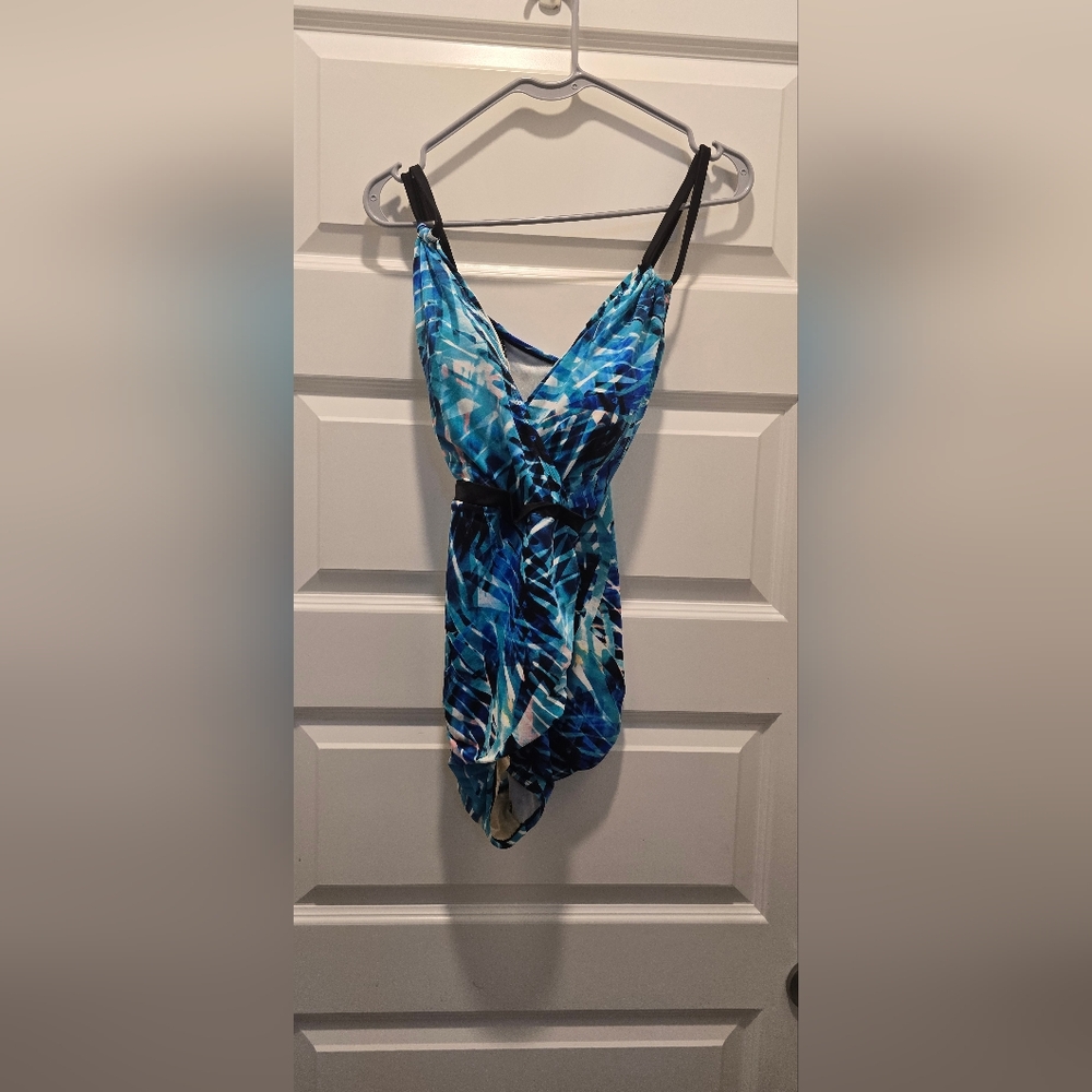 Coastal Blue Women's s One Piece Swimsuit - Blue and Black
